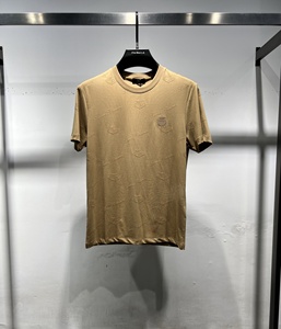 2025 été Style européen à la mode coupe ajustée Jacquard demi-manches T-Shirt pour jeunes hommes 240 grammes à manches courtes nouvelle lettre - Product Image 5