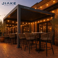 Pergola en aluminium Jiake Bistro 6063-T5 avec toit à lames motorisées pour terrasse de restaurant commercial, patio, pavillon extérieur