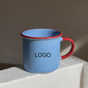 Personalized logo Ceramic Coffee Mug Porcelain Milk Tea Cups Blue Cafe Mugs - Product Image 2