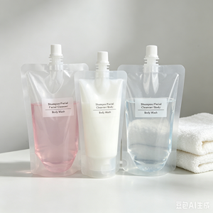 Custom Brand Safe Seal 70ml Mini Travel Spout Pouch Disposable <b>Practical</b> Bag For Camping Shampoo Sample Packing - Product Image 1