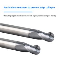 Fraise à billes en carbure pour acier inoxydable, fraise à billes R à deux dents en acier au tungstène, outil de coupe CNC sans revêtement