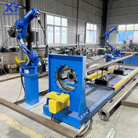 Station de travail robotisée automatique pour soudage de tuyaux industriels sur rail de déplacement, pour tâches de pipeline, avec bras robotique 6 axes et servomoteur haute performance