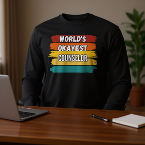 T-shirt à manches longues « Le conseiller le plus moyen du monde » – Produit promotionnel pour la catégorie des conseillers - Product Image 3