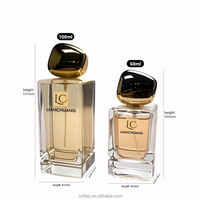 Flacon de parfum carré en verre haut de gamme personnalisé, flacon d'huile essentielle avec boîte, flacon vide pour marque, vente en gros, fabricant