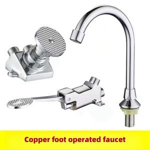 Ziekenhuis Koperen Vloer Gemonteerde Voet Ventielkraan Medisch Laboratorium Bediende Bekkenkranen Met Keramische Klepkern Voor Gebruik In De Sportschool - Product Image 6