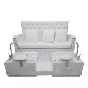 Meuble de Salon de beauté simple, deux places, Station de pédicure, banc de luxe moderne, blanc - Product Image 3