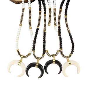 <span class=keywords><strong>Collier</strong></span> NE2361 en corne de bœuf, <span class=keywords><strong>lune</strong></span> inversée, croissant de <span class=keywords><strong>lune</strong></span> - Product Image 1