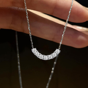 Nouveau collier pendentif pour femme en argent S925, motif sourire, ensemble complet, exquis, tendance, haute qualité, bijoux de loisirs et de mariage, vente en gros - Product Image 5