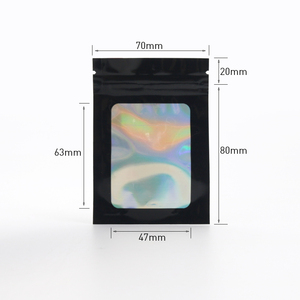 7*10cm Sizes Custom Logo Design Personalized Zipper Sealed Mylar Bag Self-Supported <b>Plastic</b> Side Gusset Bag with Window Closure - Product Image 6