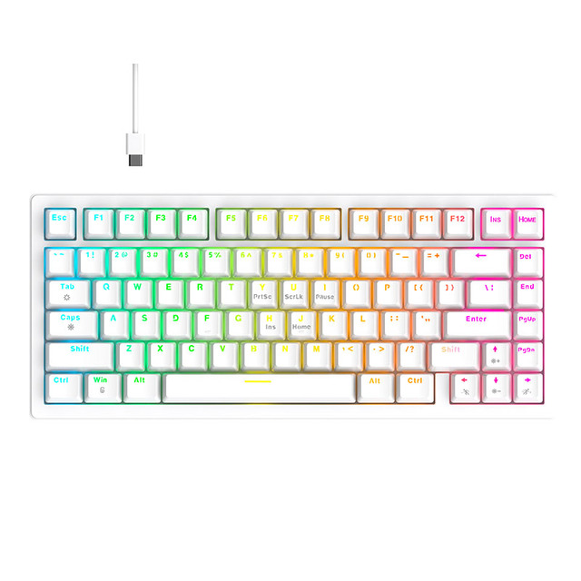 Wired Mechanical RGB Gaming Keyboard Blue Switch Backlit 70% USB Interface Waterproof New Projection Style Pc Gaming Keyboard