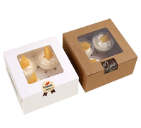 Boîtes à pâtisserie recyclables Ching TA Ivory Board avec fenêtre et poignée, imprimées sur mesure, gaufrées, boîte à gâteaux de qualité alimentaire pour cupcakes