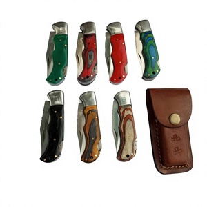 Couteau pliant tactique de chasse de haute qualité, avec étui en cuir, lame en acier inoxydable à changement rapide, couteau de poche multi-outils, OEM - Product Image 1