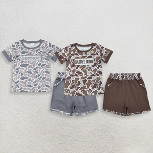 Ensembles de chemises et shorts camouflage RTS Embroidery Daddy's Buddy avec poches pour bébés garçons, enfants, manches courtes - Product Image 1