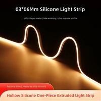Bande LED latérale en silicone 0306, 24V 10W, couleur unique, CRI 90, ultra-étroite, pour éclairage encastré de placard et armoire