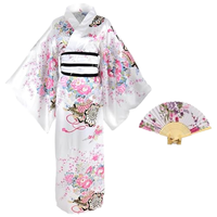 Kimono japonais pour femmes, yukata, robe de geisha, imprimé floral, polyester, robe pour adulte, costume de cosplay, ensemble de costume de carnaval