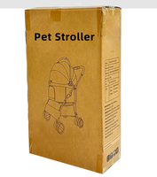Poussette pliable réglable à 4 roues, imperméable et coupe-vent pour animaux de compagnie (chats et chiens), capacité 30 kg, compatible toutes saisons, pour promenades en voiture
