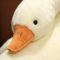Peluche d'oie blanche multi-tailles, coussin de compagnie long et moelleux pour le sommeil, idéal pour cadeau et décoration intérieure