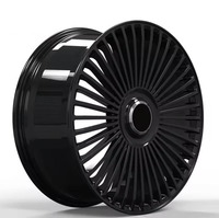 JXRD Jantes de luxe en alliage forgé à rayons multiples noir brillant 18-22 pouces 5x114.3 5x112 5x110 5x120 pour voitures Mercedes Range Rover