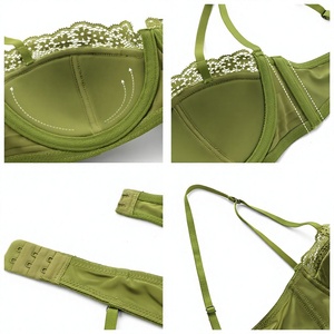 Wholesale Women's Satin Lace Bra and Panty <b>Set</b> Push up <b>Sexy</b> Bra <b>Set</b> French Style Elegant Intimates Comfortable Lingerie <b>Set</b> - Product Image 5