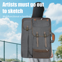Sac à dos d'artiste portable en toile épaisse 66*47cm pour la création artistique et le croquis