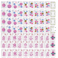 Tuiles de Mahjong en Acrylique American Garden Botanical, motifs floraux, feuillage et papillons en aquarelle douce, pour jeu de table de loisirs domestique