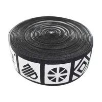 Bande élastique jacquard noire et blanche personnalisée avec logo en lettres anglaises pour bordure de sous-vêtements