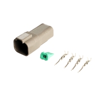 Conector Automotriz DTP04-4P Gris de 4 Pines, Impermeable, Deutsch DTP, Macho y Hembra, Arnés de Cableado, Enchufe y Conector