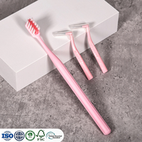 Brosse à dents jetable portable de haute qualité en forme de U pour adultes, avec brosse interdentaire, pour un nettoyage buccal orthodontique personnalisé en usine