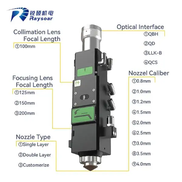 Raysoar btbtbt240 3KW kepala pemotong Laser serat untuk mesin pemotong Laser Raytools