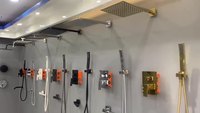 Ensemble de système de douche à effet pluie chromé de 12 pouces robinet de douche carré de salle de bain à montage mural dissimulé
