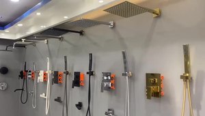 12inch Chrome mạ lượng mưa vòi hoa sen Hệ thống thiết lập được xây dựng tường giấu núi phòng tắm vuông vòi hoa sen vòi - Product Image 2