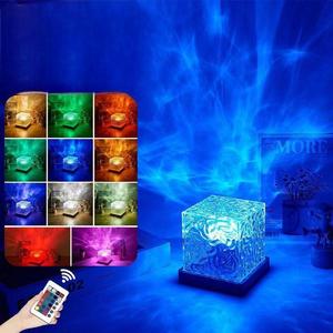 USB Dynamic Water Ocean Ripple Wave Multicolor Northern <b>Plug</b>-in Modern Bedroom Decoration Night <b>Light</b> Touch Remote - Product Image 1