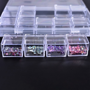 Boîte de rangement transparente pour strass de nail art KADS 15 compartiments détachables, boîte décorative pour accessoires de manucure, organisateur pour salon - Product Image 6