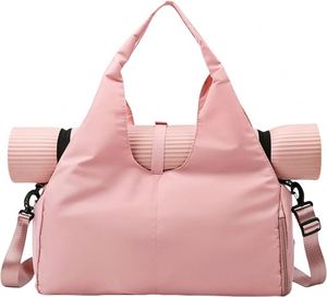 Échantillon gratuit : Sac de sport à bandoulière pour femme avec compartiment séparé pour chaussures, sac de rangement à main (tapis de yoga non inclus) - Product Image 5