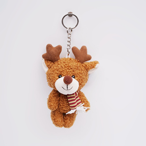 Porte-clés de cerf en peluche mignon de Noël porte-clés animal doux et durable pour les cadeaux matériau léger et sûr pour tous les âges - Product Image 4