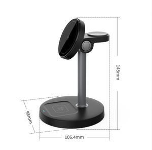 Base de Carga Inalámbrica 3 en 1 Más Vendida con Carga Rápida Magnética de 15W para Reloj Inteligente y Auriculares, Material Plástico - Product Image 6