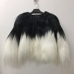 Abrigo de piel de cordero de cabra Real a la moda para mujer YR320, se acepta chaqueta de piel de oveja personalizada, prendas de manga larga en blanco y negro - Product Image 1
