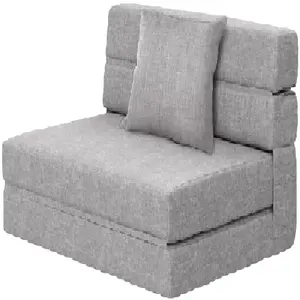 Portable Certi PUR-US certified sturdy foam folds into sofa washable velvet material with non-slip base