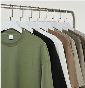 Camisetas de Hombre de Algodón 100%, Gruesas, de Punto, Lisas, de 300 g/m², de Gran Tamaño, con Etiqueta Personalizada de Primera Calidad - Product Image 2