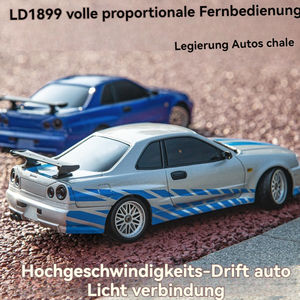 Nuevo Coche de Control Remoto RC 1:18, Modelo de Coche Todoterreno de Alta Velocidad con Tracción en las Cuatro Ruedas, <span class=keywords><strong>Nissan</strong></span> <span class=keywords><strong>GTR</strong></span> R34, Camioneta de Juguete RC de Carreras Bigfoot para Niños - Product Image 4