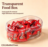 Boîte à gâteau en plastique transparent recyclable WEISHENG PS, boîte à biscuits de qualité alimentaire, emballage ovale personnalisé pour chocolat et sucre