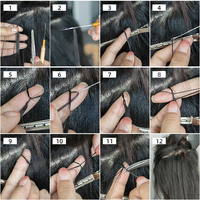 Extensions de cheveux humains bouclés birmanes 12A, sans nœuds, pré-séparées, noires naturelles, légères et réutilisables pour crochet