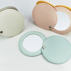 Miroir de maquillage miniature carré en cuir PU, multi-couleurs, imperméable, cadeau promotionnel pour femmes, vente chaude - Product Image 1