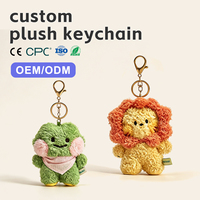 Porte-clés poupée en peluche courte écologique en coton de 15 cm, breloque animale, rembourrage certifié non toxique, couleur personnalisée, cadeau de fête prénatale