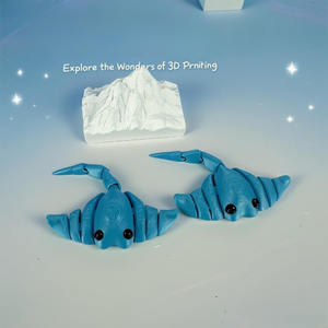 Decorazione Pesce Diavolo Blu Stampata in 3D - Design Moderno di Metà Secolo, Artigianato in Plastica Colorata per Laurea e Battesimo - Product Image 2