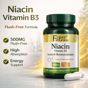 Fabricant de suppléments de niacine (vitamine B3) en contrat, sans OGM, sans gluten, pour la santé de la peau et l'énergie, 110 mg, 120 capsules de niacine - Product Image 2