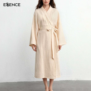 Kimino Long Belted <strong>Robes</strong> Designer Woven Solid Cotton Crepe Bath <strong>Robe</strong> Designer Spa Women <strong>Robes</strong> - Product Image 1