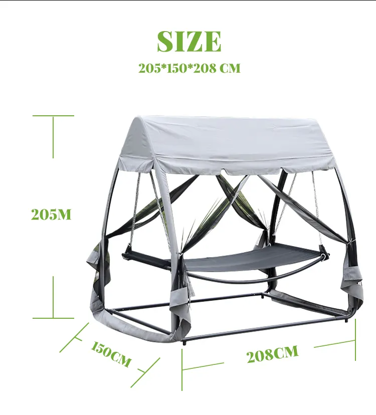Portable Cotton Canvas Hammock With Stand Adjustable Steel Stand Hammock Comfortable Hammock Swing Chair With Mosquito Cover