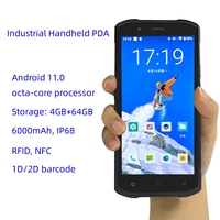 Prix Usine - PDA Robuste Portable Android 11 4G IP68 5,5 Pouces avec Lecteur de Codes-Barres d'Entrepôt et Lecteur RFID Industriel pour Gestion des Données et des Stocks