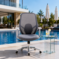 Chaise de bureau ergonomique contemporaine réglable en maille chromée à dossier moyen pour bureau à domicile